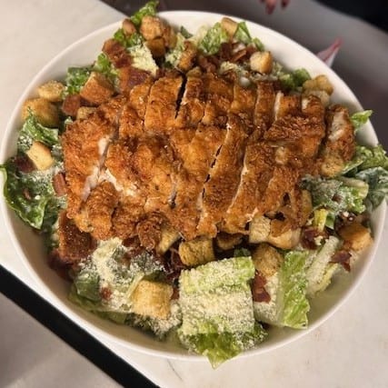 Crispy Chicken Caesar Salad.