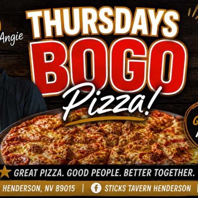 BOGO Pizza Thursday at Sticks Tavern on Water Street
