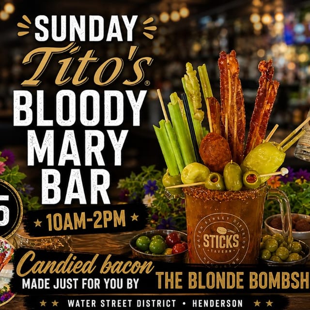 Sundays Titos Bloody Mary Bar at Sticks Tavern on Water Street