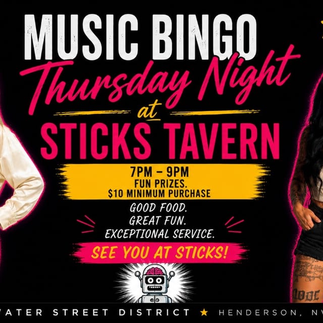Thursday Night Music Bingo at Sticks Tavern on Water Street