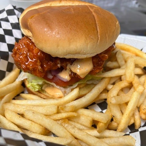 Crispy Chicken Sandwich & Side.