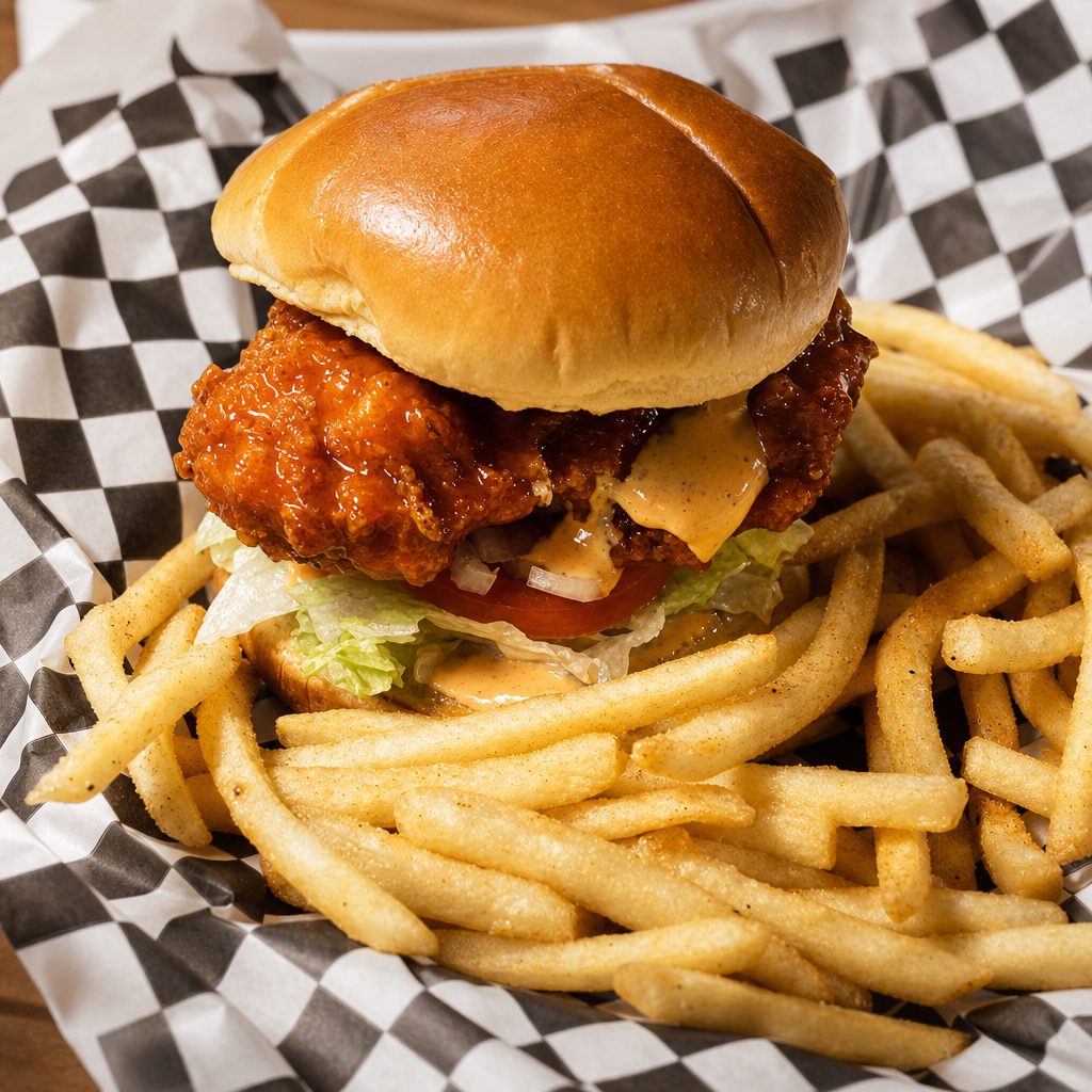 Crispy Chicken Sandwich & Side.