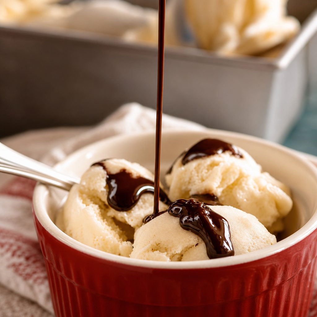 2 Scoops Vanilla Ice Cream.