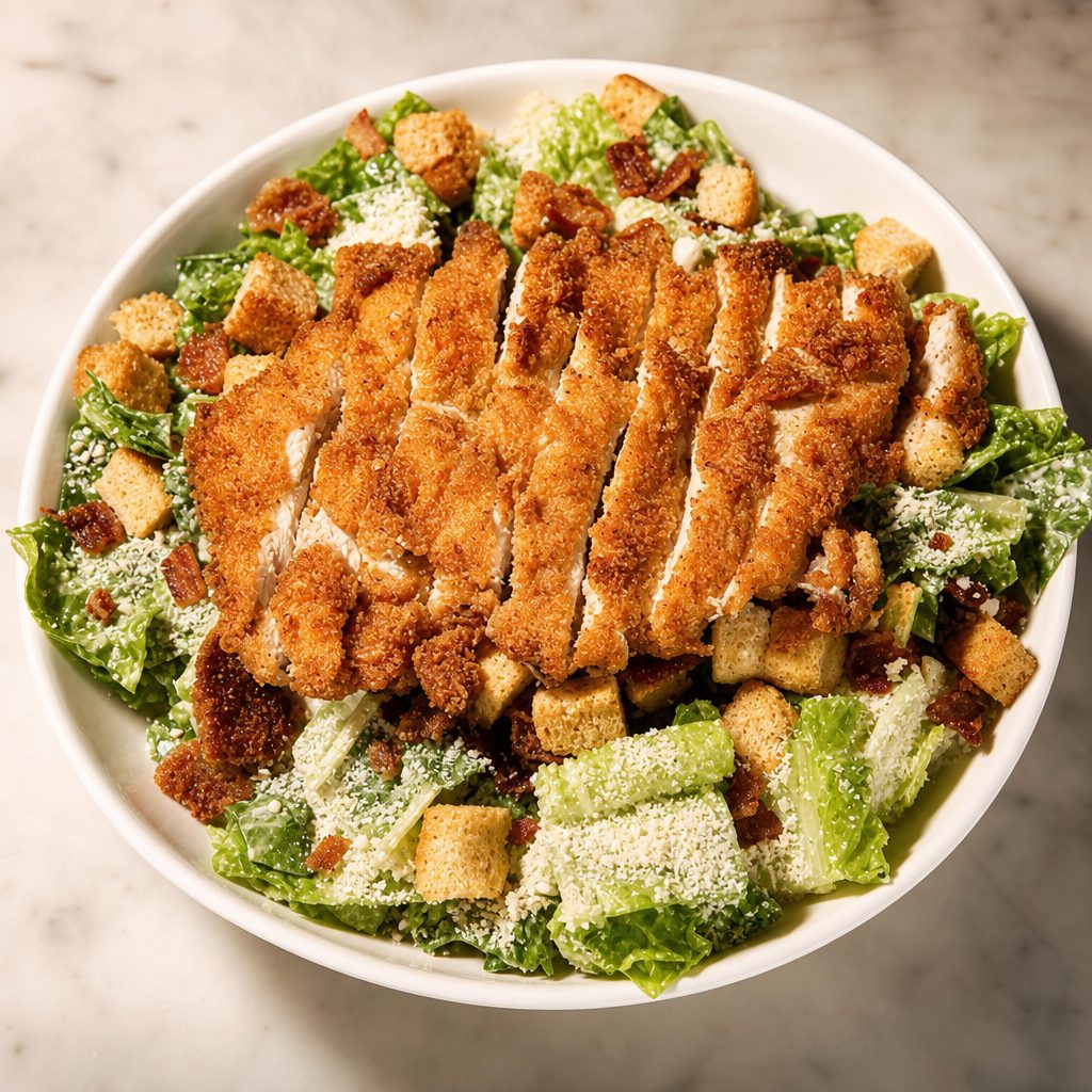 Crispy Chicken Caesar Salad.